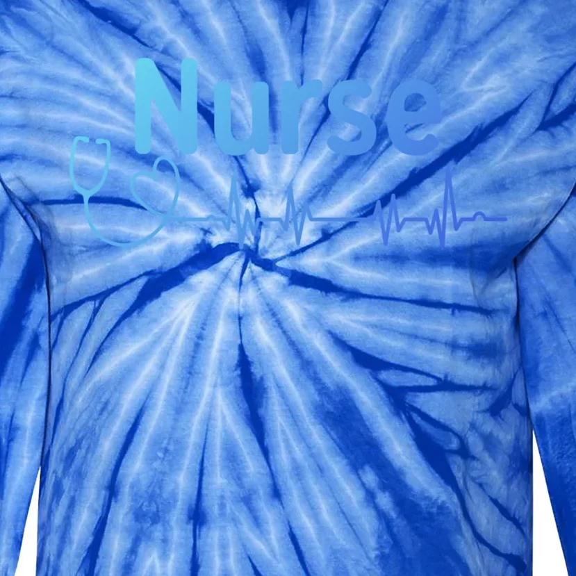 Nurse Heartbeat With Stethoscope Er Nurse Great Gift Tie-Dye Long Sleeve Shirt