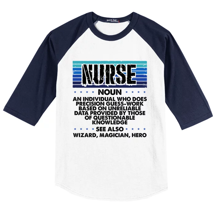 Nurse Humor Wizard Magician Hero Precision Guess Work Nurse Funny Gift Baseball Sleeve Shirt