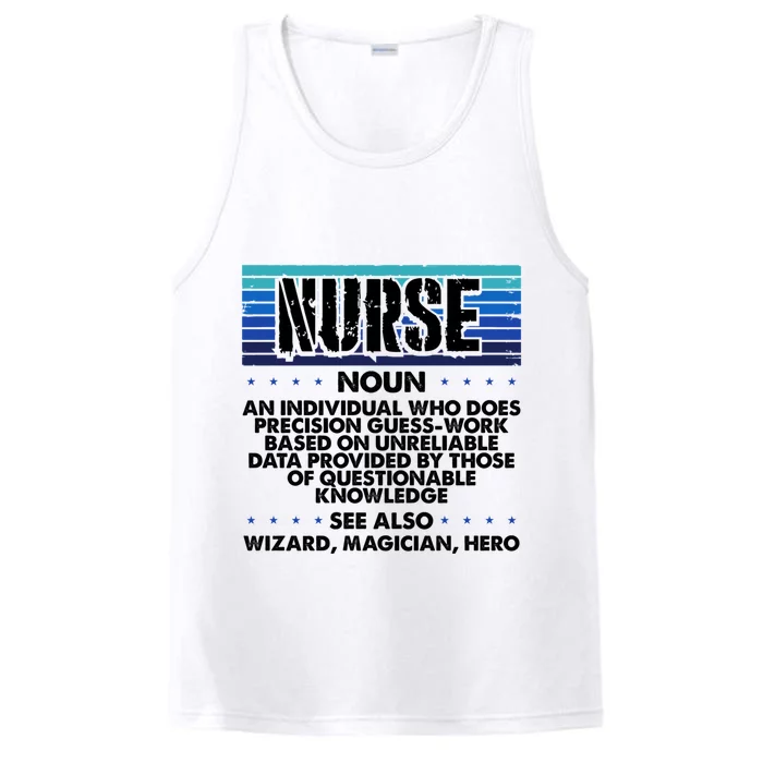 Nurse Humor Wizard Magician Hero Precision Guess Work Nurse Funny Gift Performance Tank