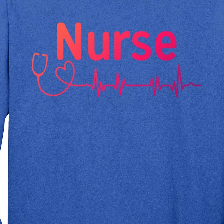 Nurse Heartbeat With Stethoscope Er Nurse Great Gift Long Sleeve Shirt