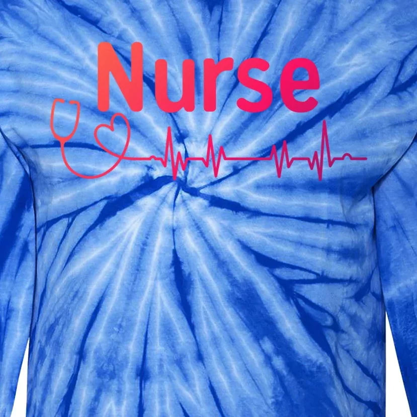 Nurse Heartbeat With Stethoscope Er Nurse Great Gift Tie-Dye Long Sleeve Shirt