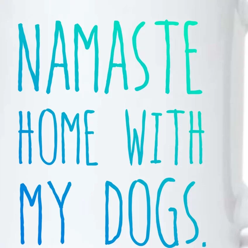 Namaste Home With My Dogs Gift Black Color Changing Mug