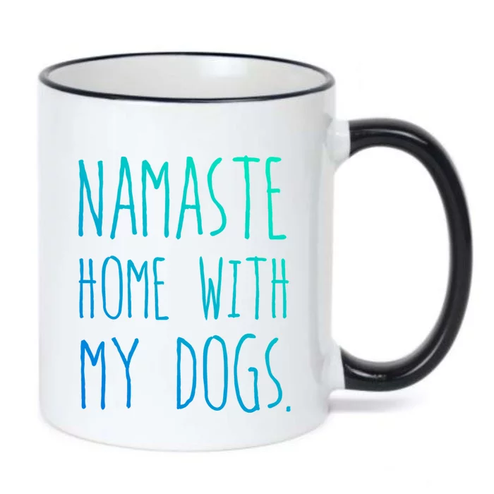 Namaste Home With My Dogs Gift Black Color Changing Mug