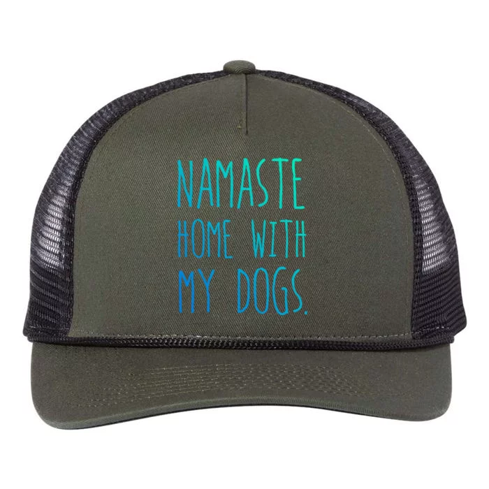 Namaste Home With My Dogs Gift Retro Rope Trucker Hat Cap