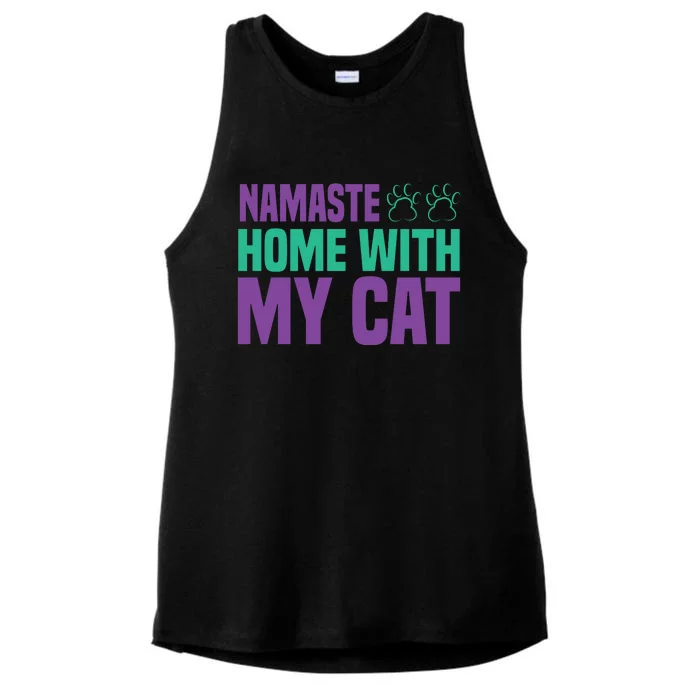 Namaste Home With My Cat Ladies Tri-Blend Wicking Tank