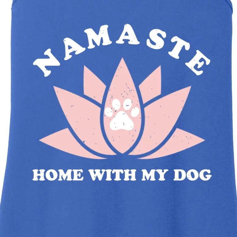 Namaste Home With My Dog Funny Yoga Gift Cute Gift Ladies Essential Tank