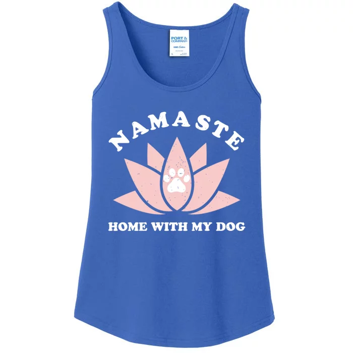 Namaste Home With My Dog Funny Yoga Gift Cute Gift Ladies Essential Tank