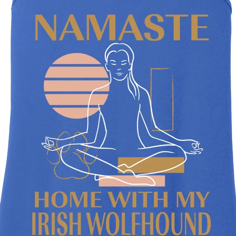 Namaste Home With My Irish Wolfhound Sayings Dog Lover Gift Ladies Essential Tank