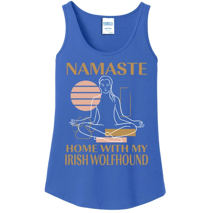 Namaste Home With My Irish Wolfhound Sayings Dog Lover Gift Ladies Essential Tank