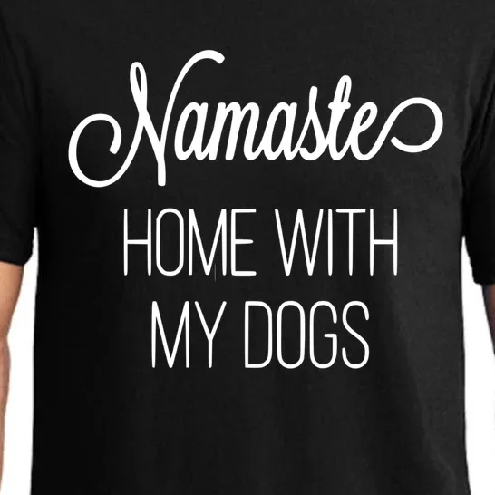 Namaste Home With My Dog Graphic Designed Gift Pajama Set