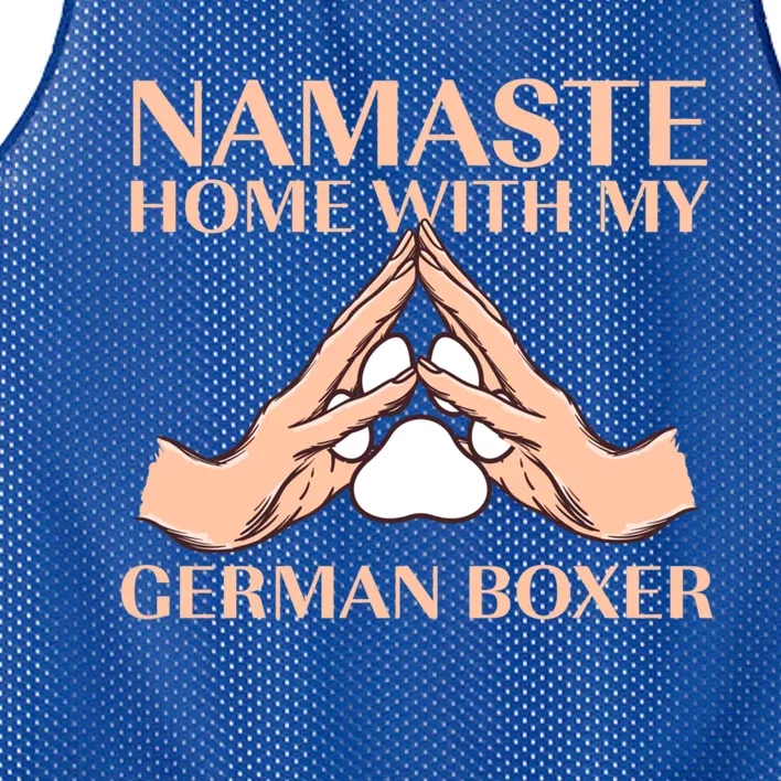 Namaste Home With My Ger Boxer Dog Lover Deutscher Boxer Gift Mesh Reversible Basketball Jersey Tank