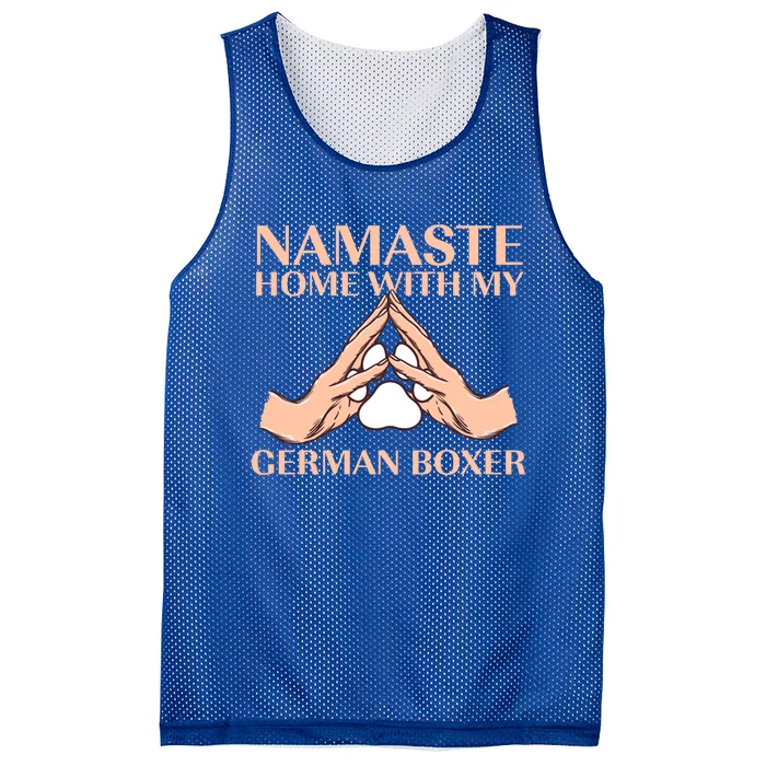 Namaste Home With My Ger Boxer Dog Lover Deutscher Boxer Gift Mesh Reversible Basketball Jersey Tank