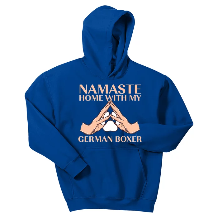 Namaste Home With My Ger Boxer Dog Lover Deutscher Boxer Gift Kids Hoodie