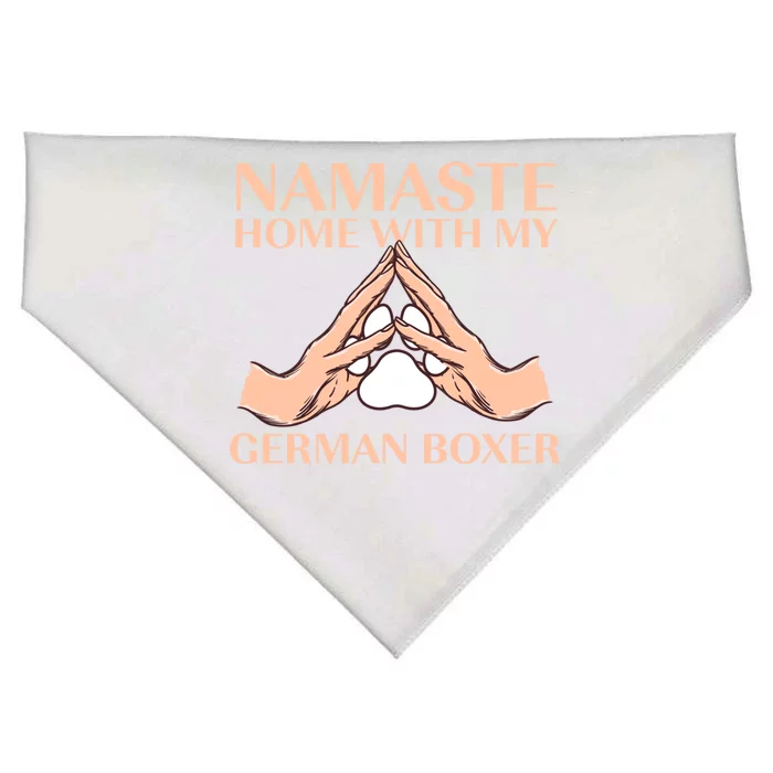 Namaste Home With My Ger Boxer Dog Lover Deutscher Boxer Gift USA-Made Doggie Bandana