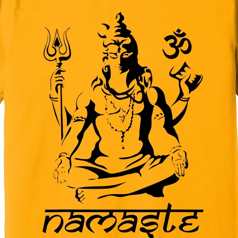 Namaste Hands Yoga Shiva Drawing Cool Meditation Namaste Premium T-Shirt