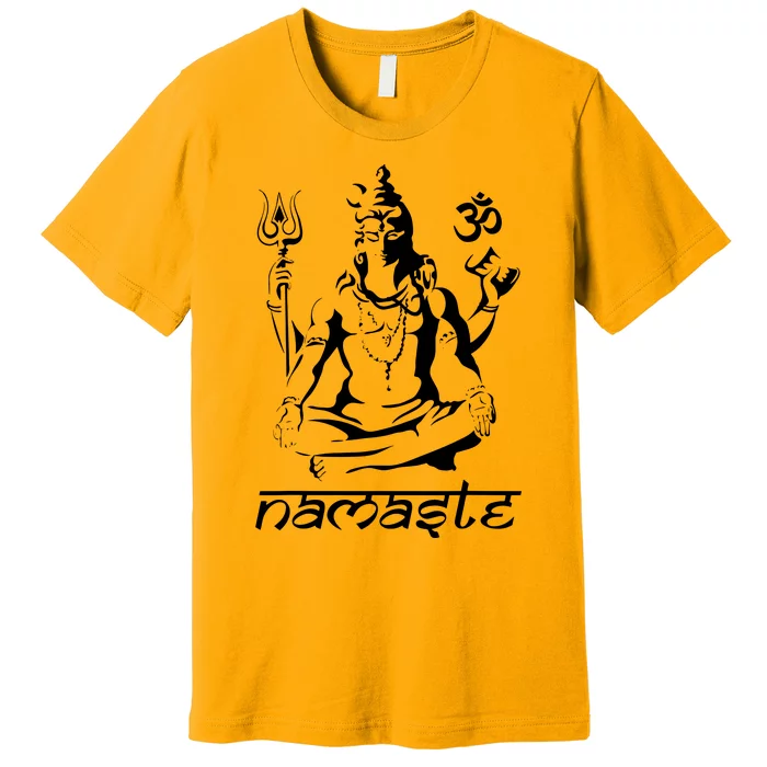 Namaste Hands Yoga Shiva Drawing Cool Meditation Namaste Premium T-Shirt