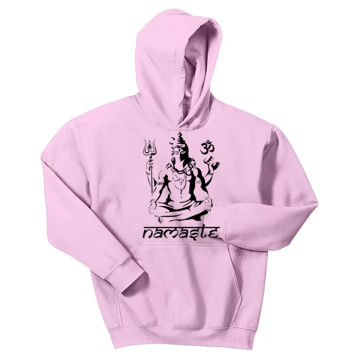 Namaste Hands Yoga Shiva Drawing Cool Meditation Namaste Kids Hoodie