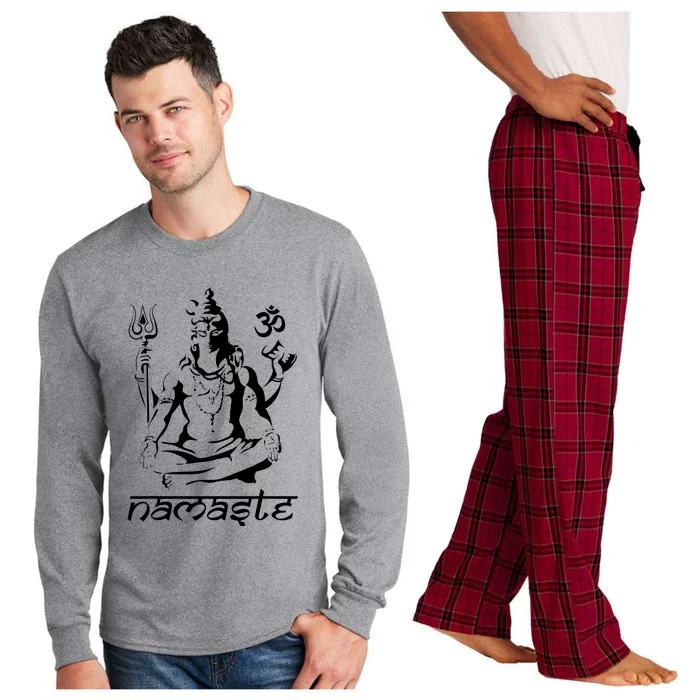 Namaste Hands Yoga Shiva Drawing Cool Meditation Namaste Long Sleeve Pajama Set