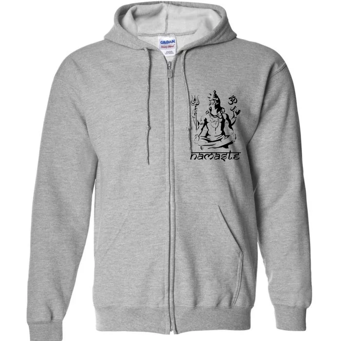 Namaste Hands Yoga Shiva Drawing Cool Meditation Namaste Full Zip Hoodie