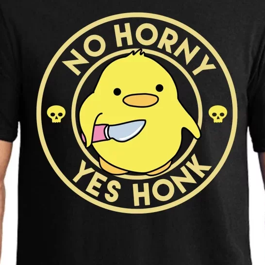 No Horny Yes Honk Funny Chick Pajama Set