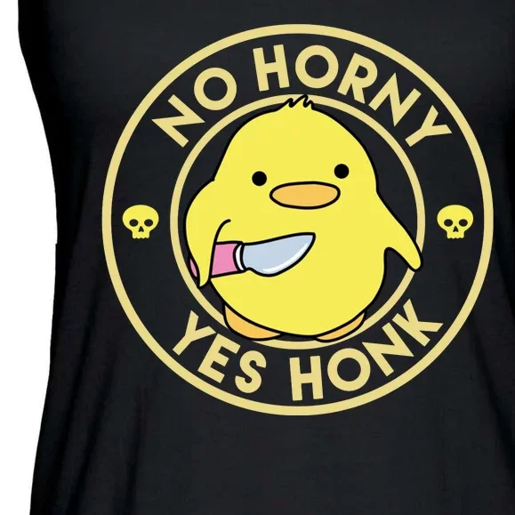 No Horny Yes Honk Funny Chick Ladies Essential Flowy Tank