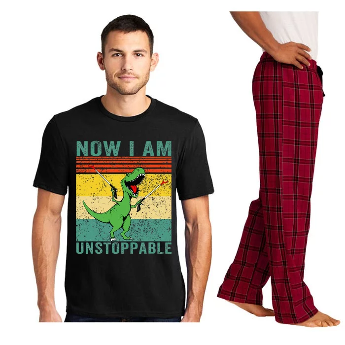 Now I am Unstoppable TRex Funny Dinosaur Retro Vintage Pajama Set