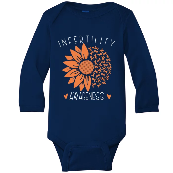 National Infertility Awareness Week Sunflower Gift Baby Long Sleeve Bodysuit