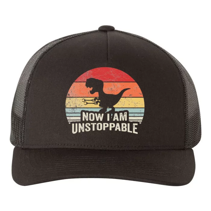 Now I Am Unstoppable Funny Trex Gifts Vintage Yupoong Adult 5-Panel Trucker Hat