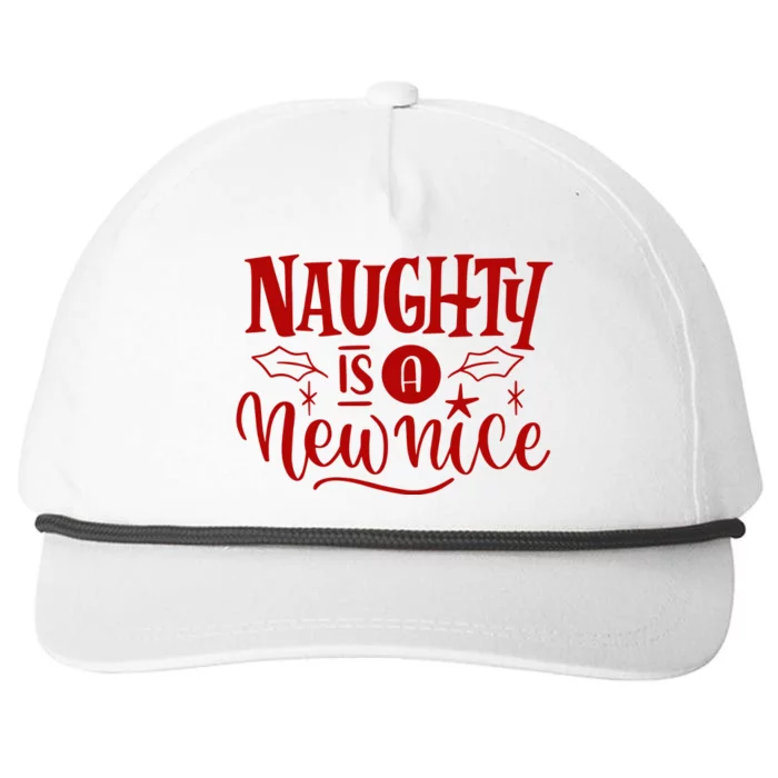 Naughty Is A New Nice Funny Holiday Gift Snapback Five-Panel Rope Hat