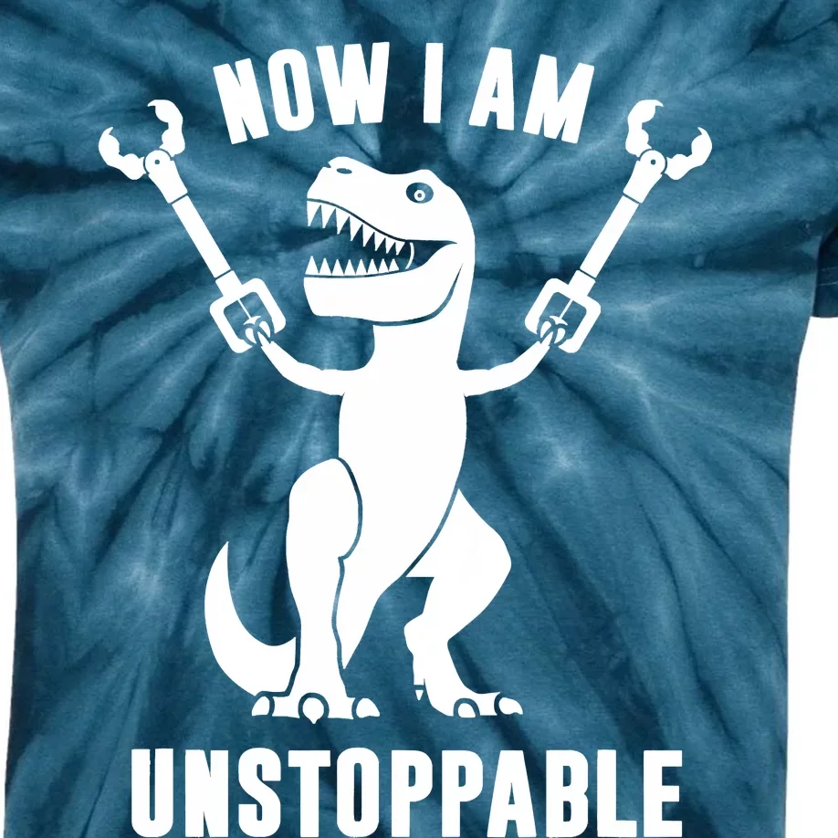 Now I Am Unstoppable Funny TRex Kids Tie-Dye T-Shirt