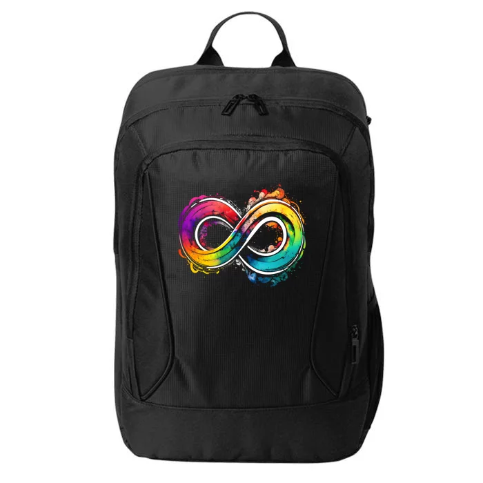 Neurodiversity Infinity Autism Awareness Rainbow Colorful Gift City Backpack