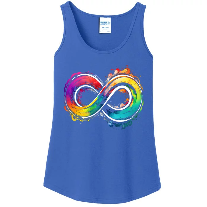 Neurodiversity Infinity Autism Awareness Rainbow Colorful Gift Ladies Essential Tank