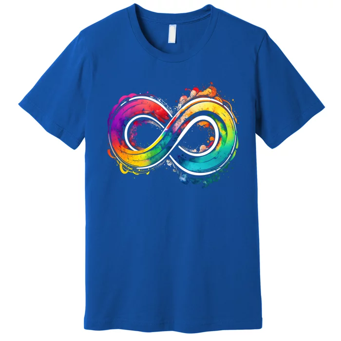 Neurodiversity Infinity Autism Awareness Rainbow Colorful Gift Premium T-Shirt