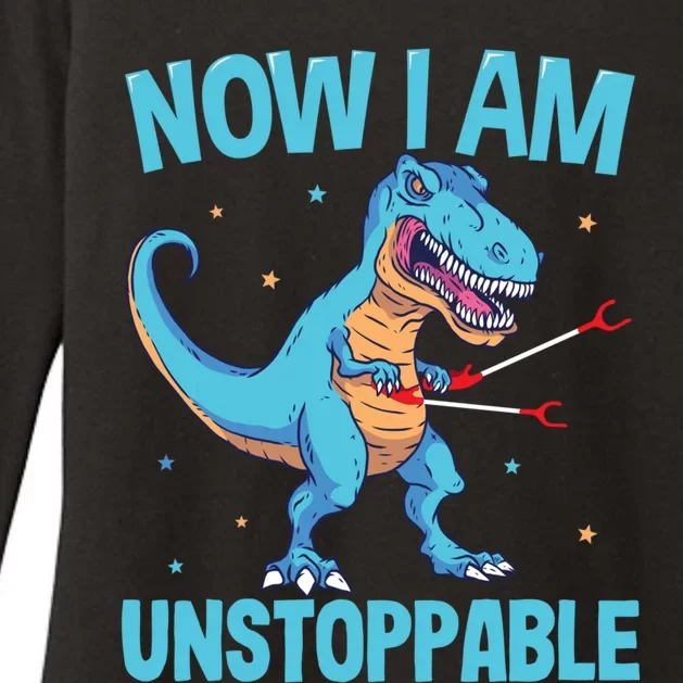 Now I Am Unstoppable Funny Trex Womens CVC Long Sleeve Shirt