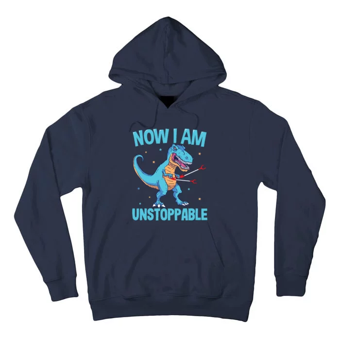 Now I Am Unstoppable Funny Trex Tall Hoodie