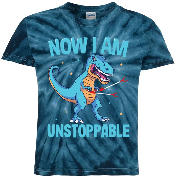 Now I Am Unstoppable Funny Trex Kids Tie-Dye T-Shirt