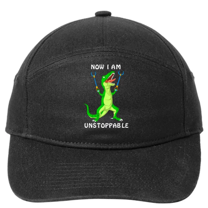 Now I Am Unstoppable Dinosaur 7-Panel Snapback Hat