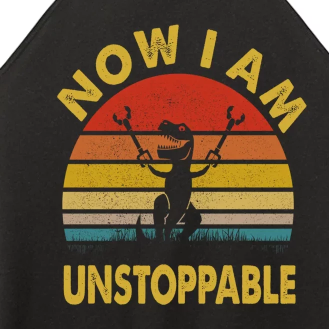 Now I Am Unstoppable Funny T.Rex Women’s Perfect Tri Rocker Tank