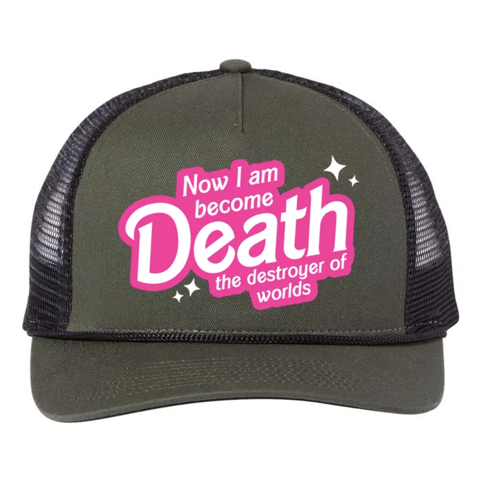 Now I Am Become Death The Destroyer Of Worlds Retro Rope Trucker Hat Cap