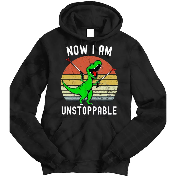 Now I Am Unstoppable Trex Tie Dye Hoodie