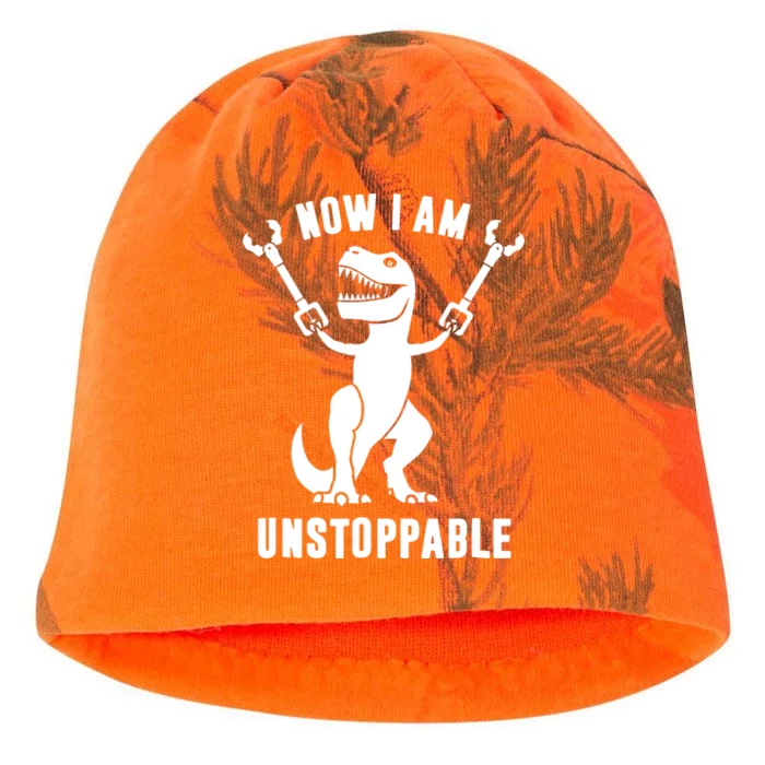 Now I Am Unstoppable Funny T Rex Kati - Camo Knit Beanie