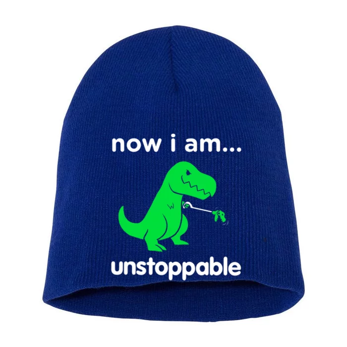 Now I Am Unstoppable Trex Funny Grabber Dinosaur Claws Gift Short Acrylic Beanie