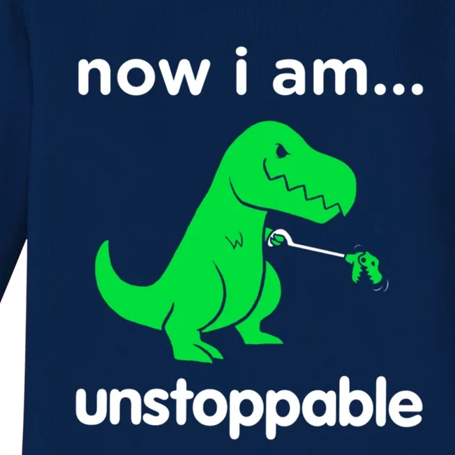 Now I Am Unstoppable Trex Funny Grabber Dinosaur Claws Gift Baby Long Sleeve Bodysuit