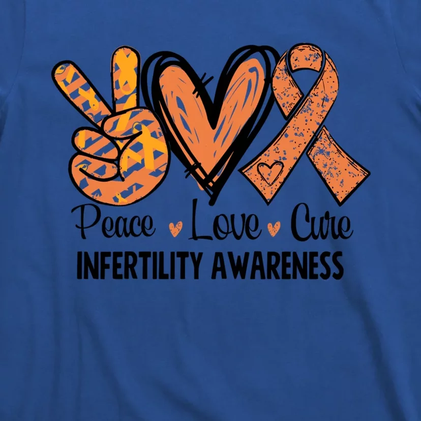 National Infertility Awareness Week Peace Love Cure Gift T-Shirt