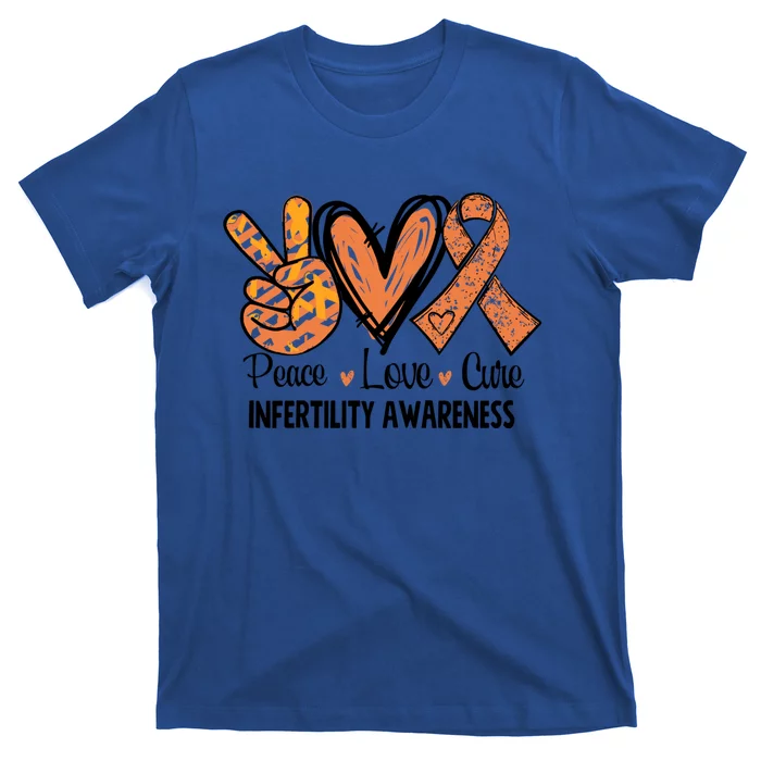 National Infertility Awareness Week Peace Love Cure Gift T-Shirt