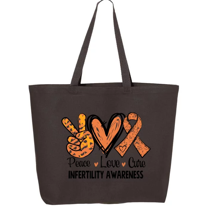 National Infertility Awareness Week Peace Love Cure Gift 25L Jumbo Tote