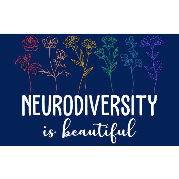 Neurodiversity Is Beautiful Colorful Flowers Bumper Sticker