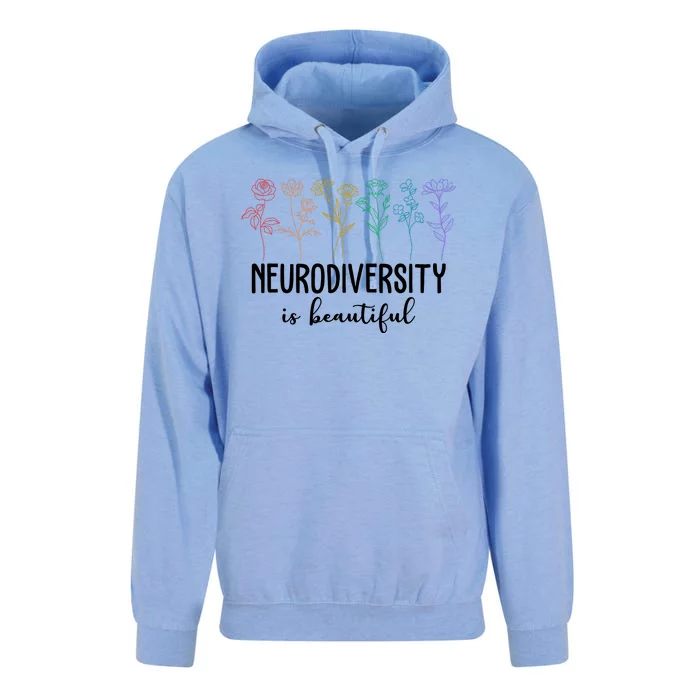 Neurodiversity Is Beautiful Colorful Flowers Unisex Surf Hoodie