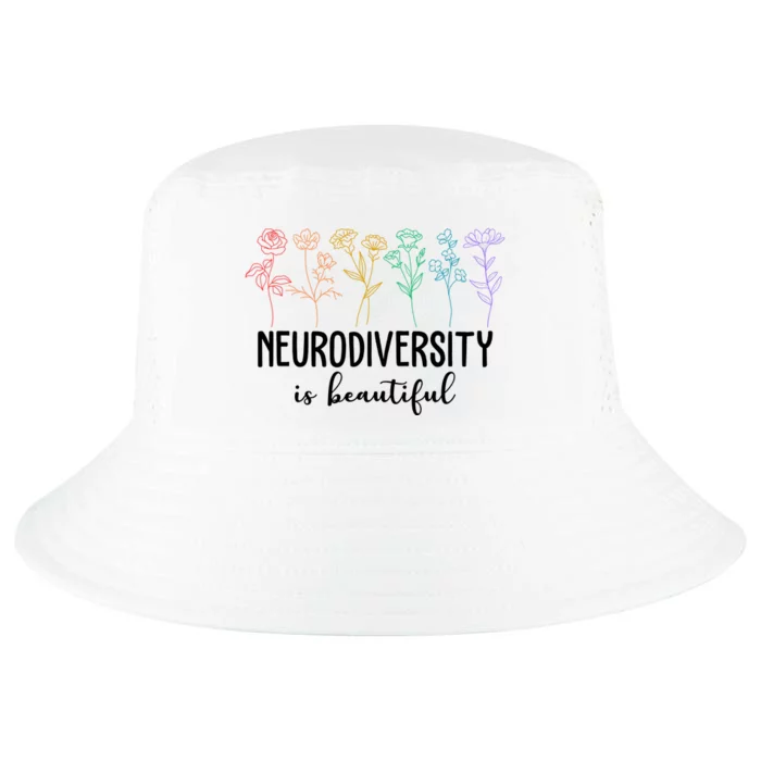 Neurodiversity Is Beautiful Colorful Flowers Cool Comfort Performance Bucket Hat