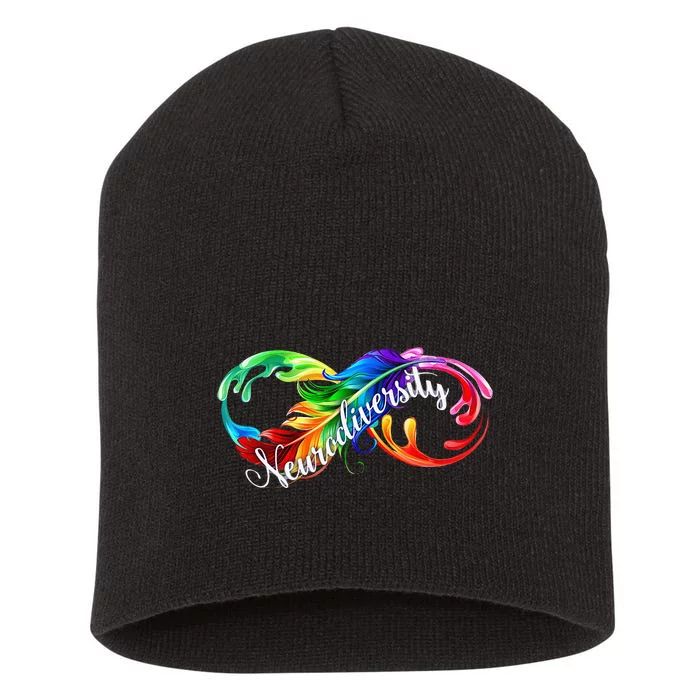 Neurodiversity Is Beautiful Infinity Autism Awareness Short Acrylic Beanie